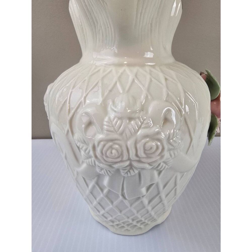 Pitcher Lattice 3D Roses Gold Trim - Picture 6 of 8
